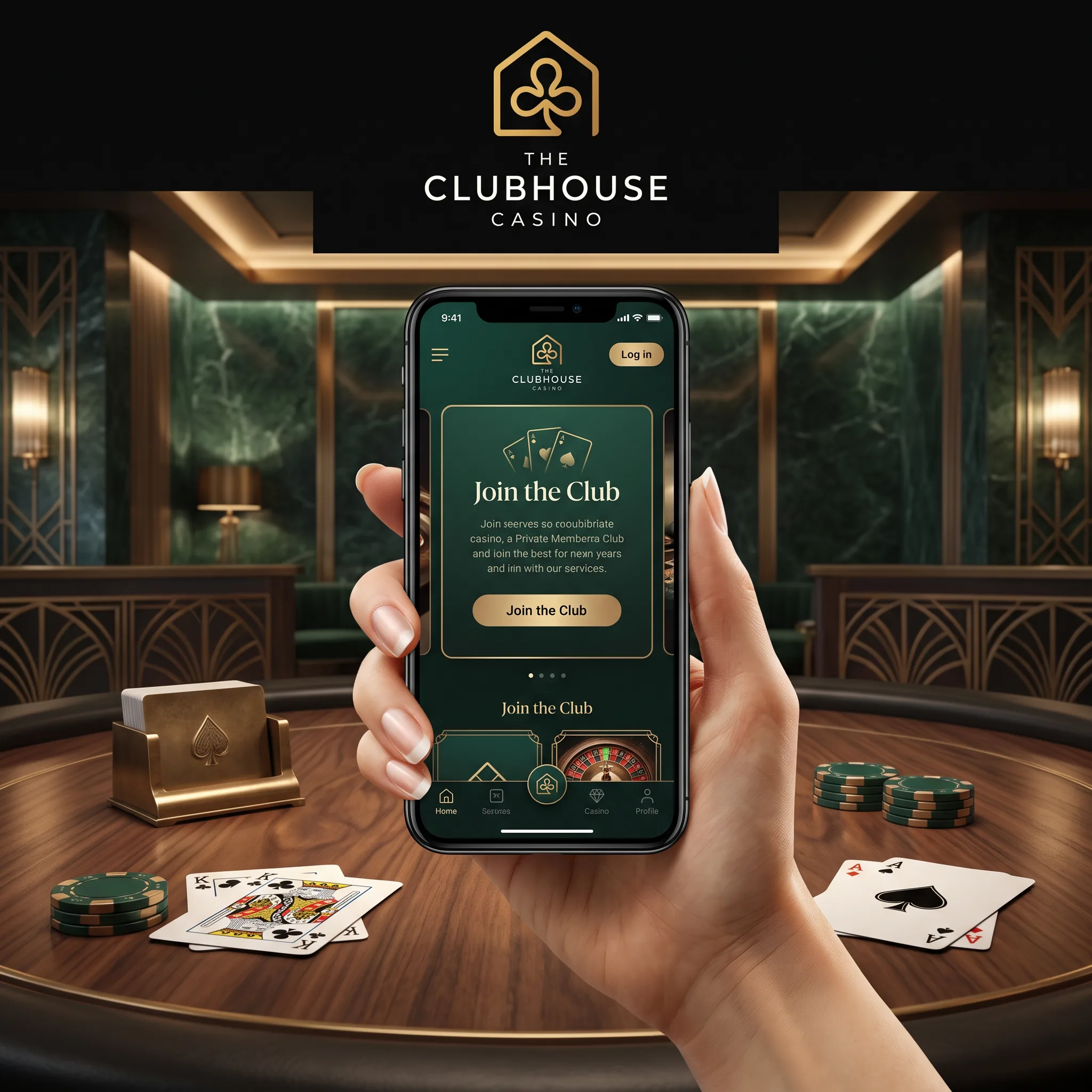The Clubhouse Casino mobile account interface